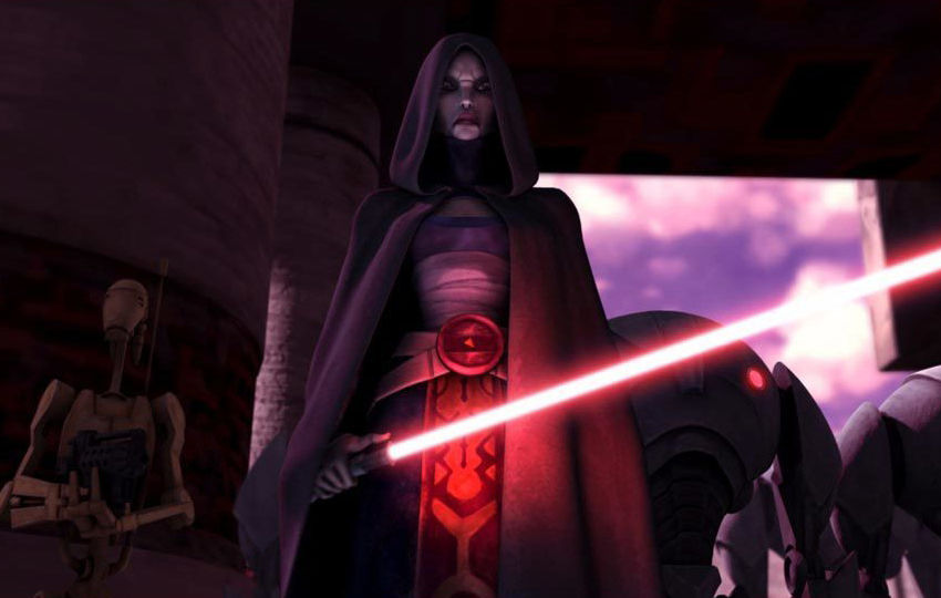 Ventress y sus fuerzas droides. 